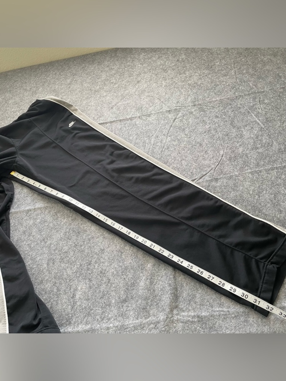 Vintage Nike Track Pants Mens L Black Fleece Lined Ankle Zip Athletic Y2K - Picture 11 of 16
